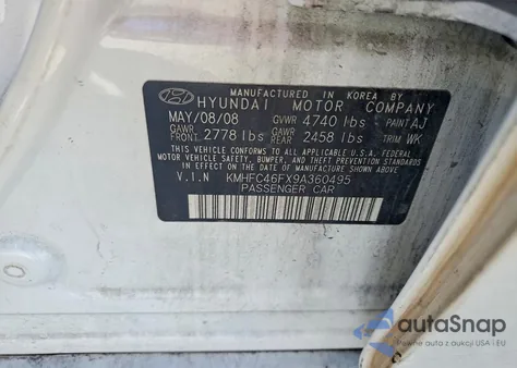 2009 Hyundai Azera Se z USA, uszkodzony, nr VIN KMHFC46FX9A360495